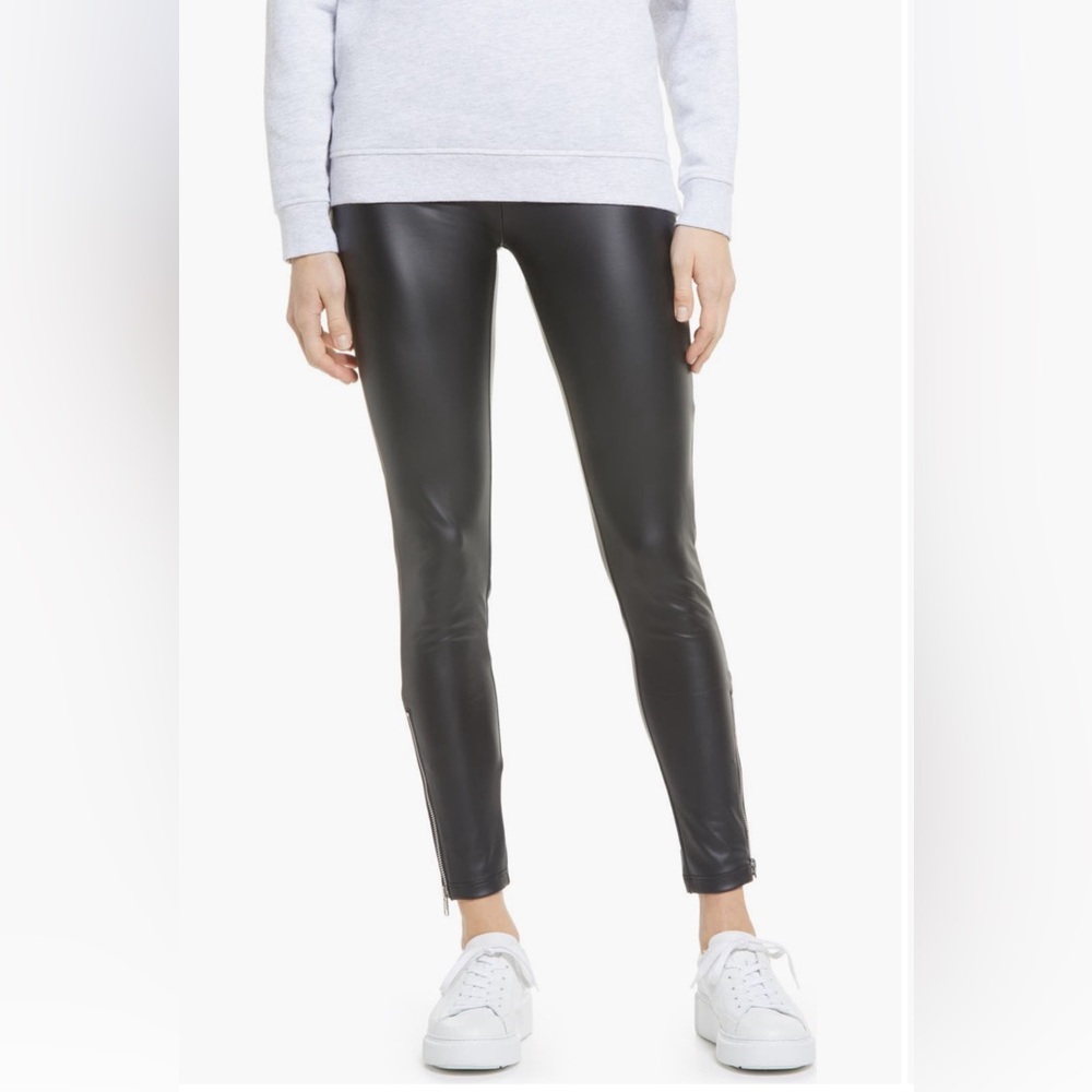 NEW Yummie faux leather shaping legging with side zip sz S - Picture 1 of 6